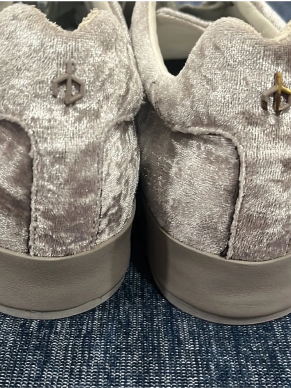 Rag & Bone Crusher Dove Velvet Classic Sneakers, Size 10, New without Tag